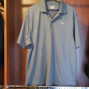 Gray Under Armour Polo with Audi logo